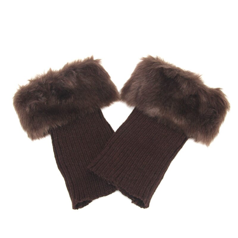 Damen Warme Stiefelüberzüge mit Pelzbesatz