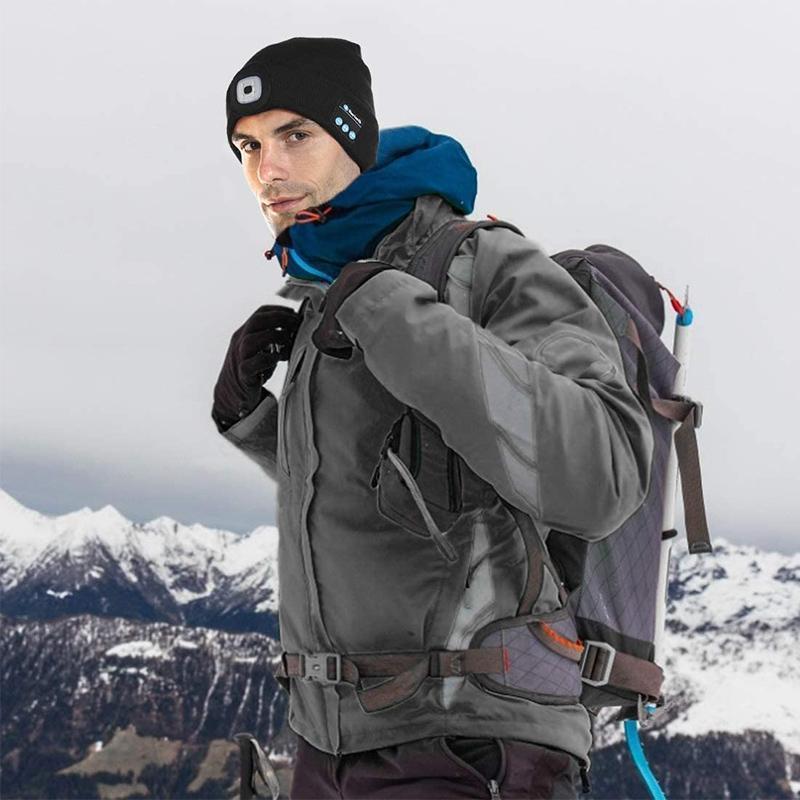 Bluetooth Mütze mit LED-Scheinwerfer