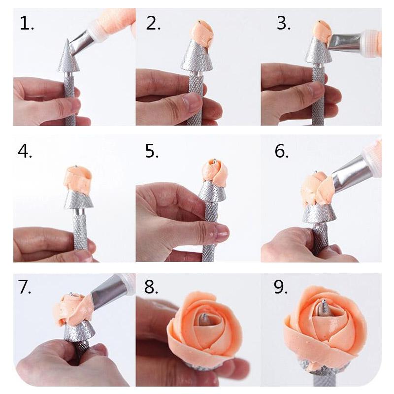 Blütenblatt Spritztüllen 5- Set für Kuchen