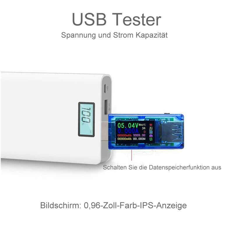 ICQUANZX Witte staart LCD-achtergrondverlichting LCD digitale display USB-ampèremeter voltmeter laadcapaciteit testtafel detector ICQUANZX Witte staart LCD-achtergrondverlichting LCD digitale display USB-ampèremeter voltmeter laadcapaciteit testtafel detector