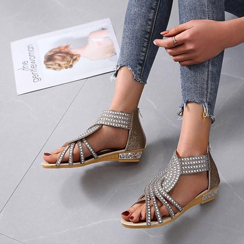 Frau Sommer Strass Sandalen
