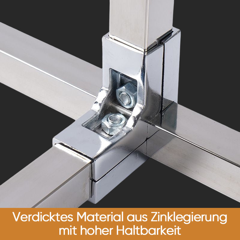 Verschiedene Formen von Vierkantrohrverbindern aus Edelstahl