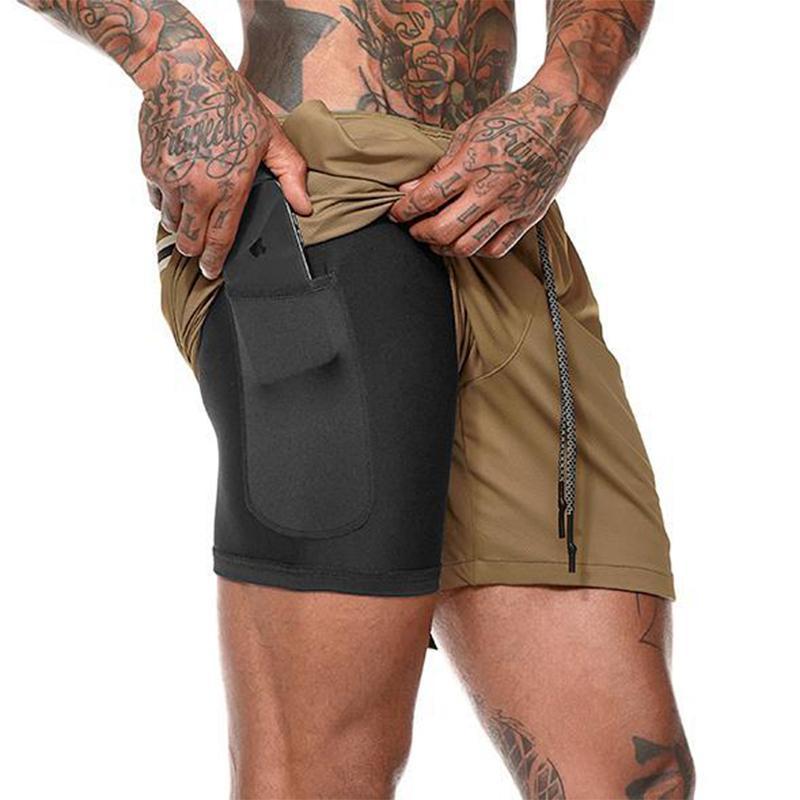 2-in-1-Fitness-Turnhose mit sicherer Tasche ( Shorts & Verkürzte Hose)