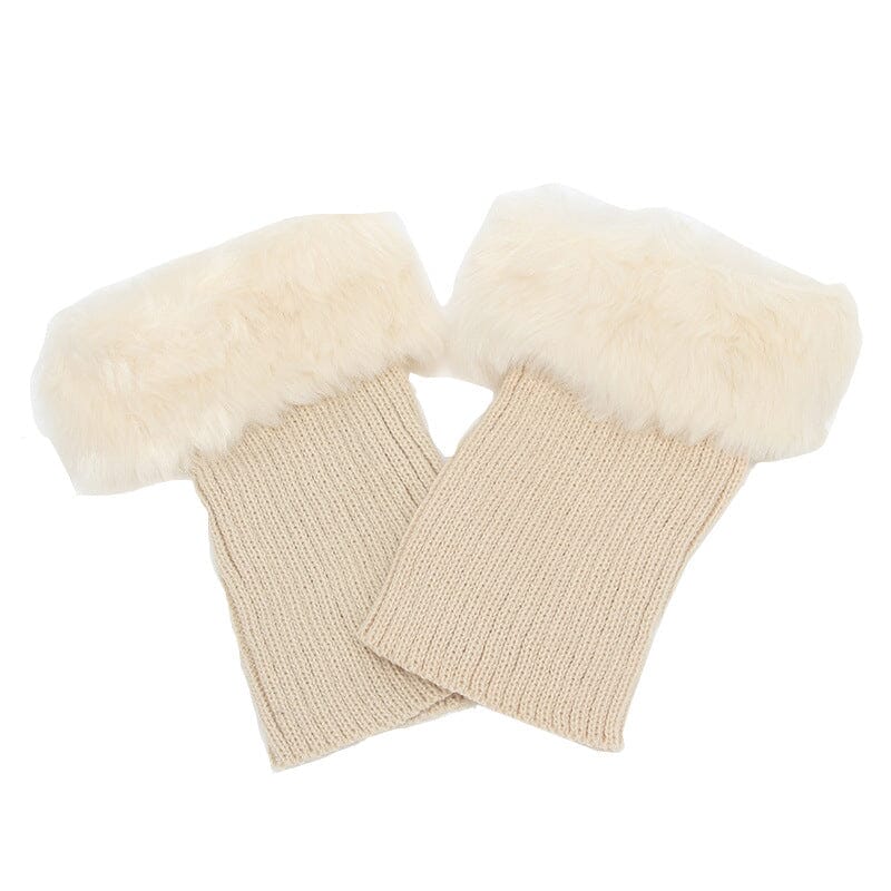 Damen Warme Stiefelüberzüge mit Pelzbesatz