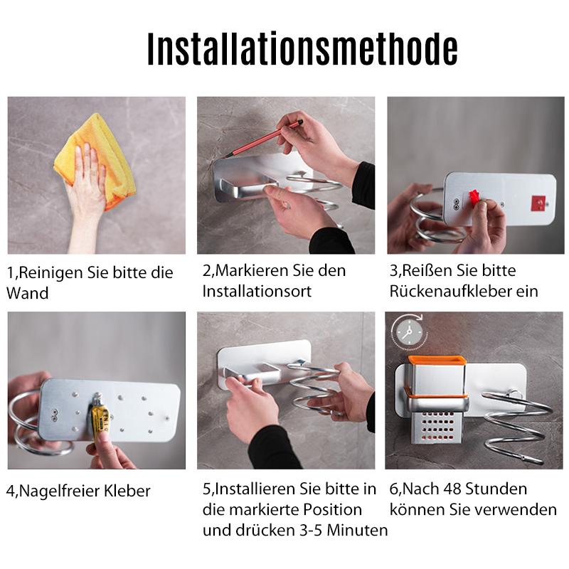 Badezimmer Aluminium multifunktionaler Haartrockner Halter