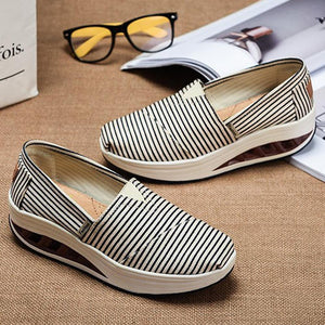 Damen Segeltuch Schuhe mit flachem Mund