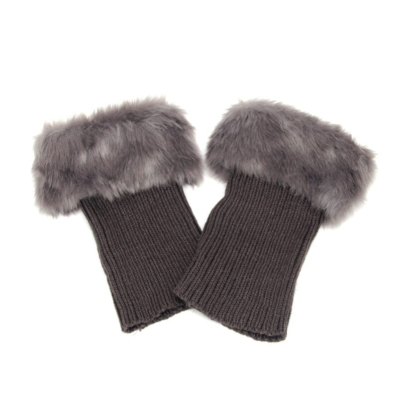 Damen Warme Stiefelüberzüge mit Pelzbesatz