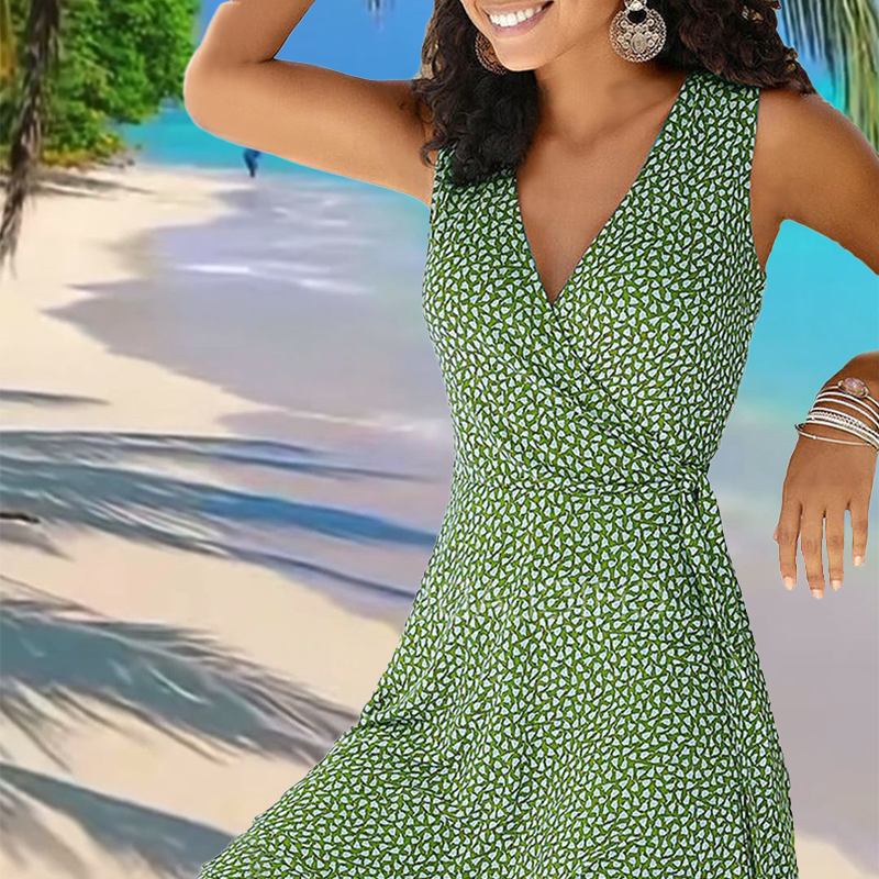 Fließendes Ärmelloses Sommerkleid