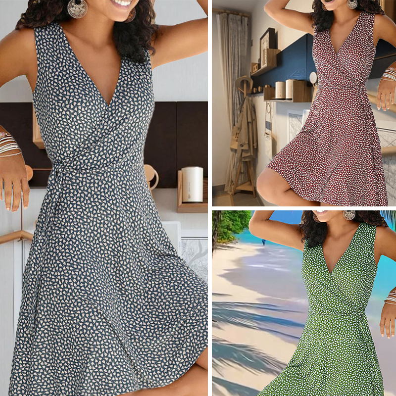 Fließendes Ärmelloses Sommerkleid