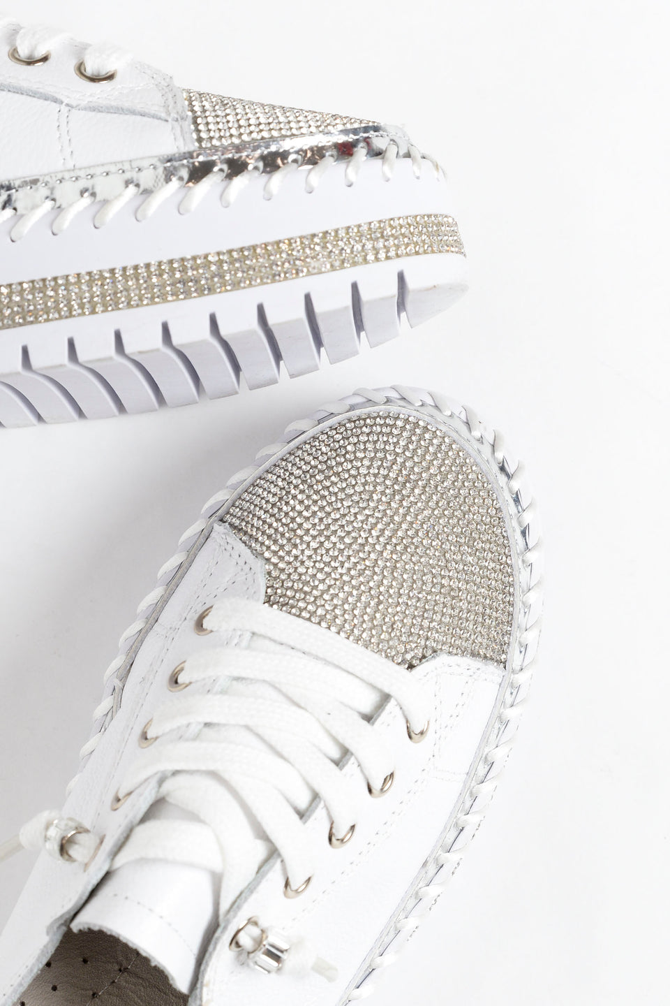 🔥 Sommerspecial 🔥SNEAKERS AUS DIAMOND SILVER LEDER