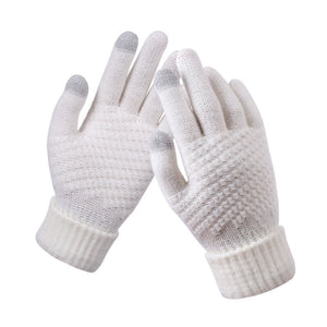 Milduall Strickhandschuhe Bildschirmberührbare Verdickte Winterhandschuhe