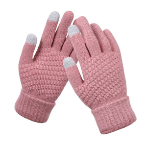 Milduall Strickhandschuhe Bildschirmberührbare Verdickte Winterhandschuhe