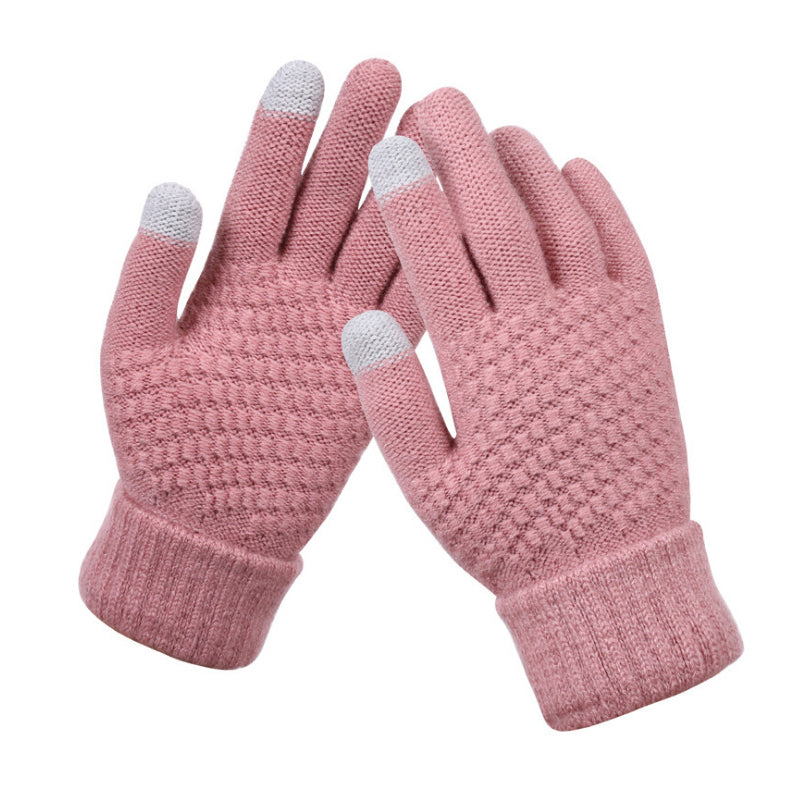 Milduall Strickhandschuhe Bildschirmberührbare Verdickte Winterhandschuhe