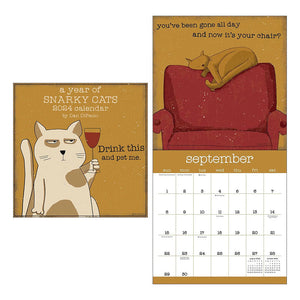 A Year of Snarky Cats 2024 Wall Calendar